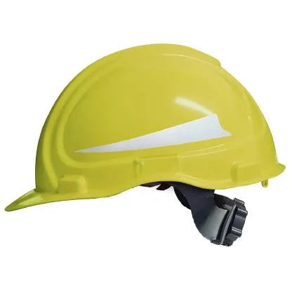 CASCO DE SEGURIDAD FLUORESCENTE CON AJUSTE DE MATRACA MOD. 1CP-LICA-4MFLU