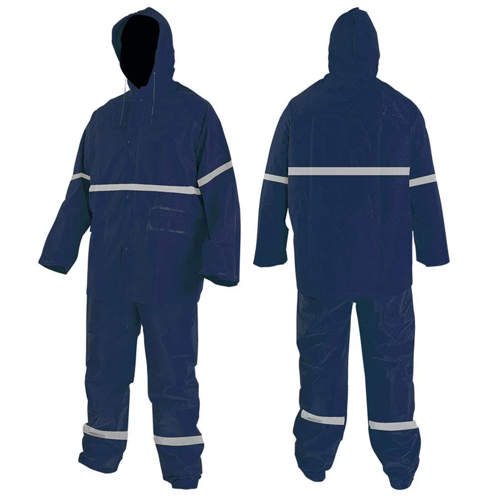 IMPERMEABLE AZUL CON REFLEJANTE MOD. JSPIL-BLUE