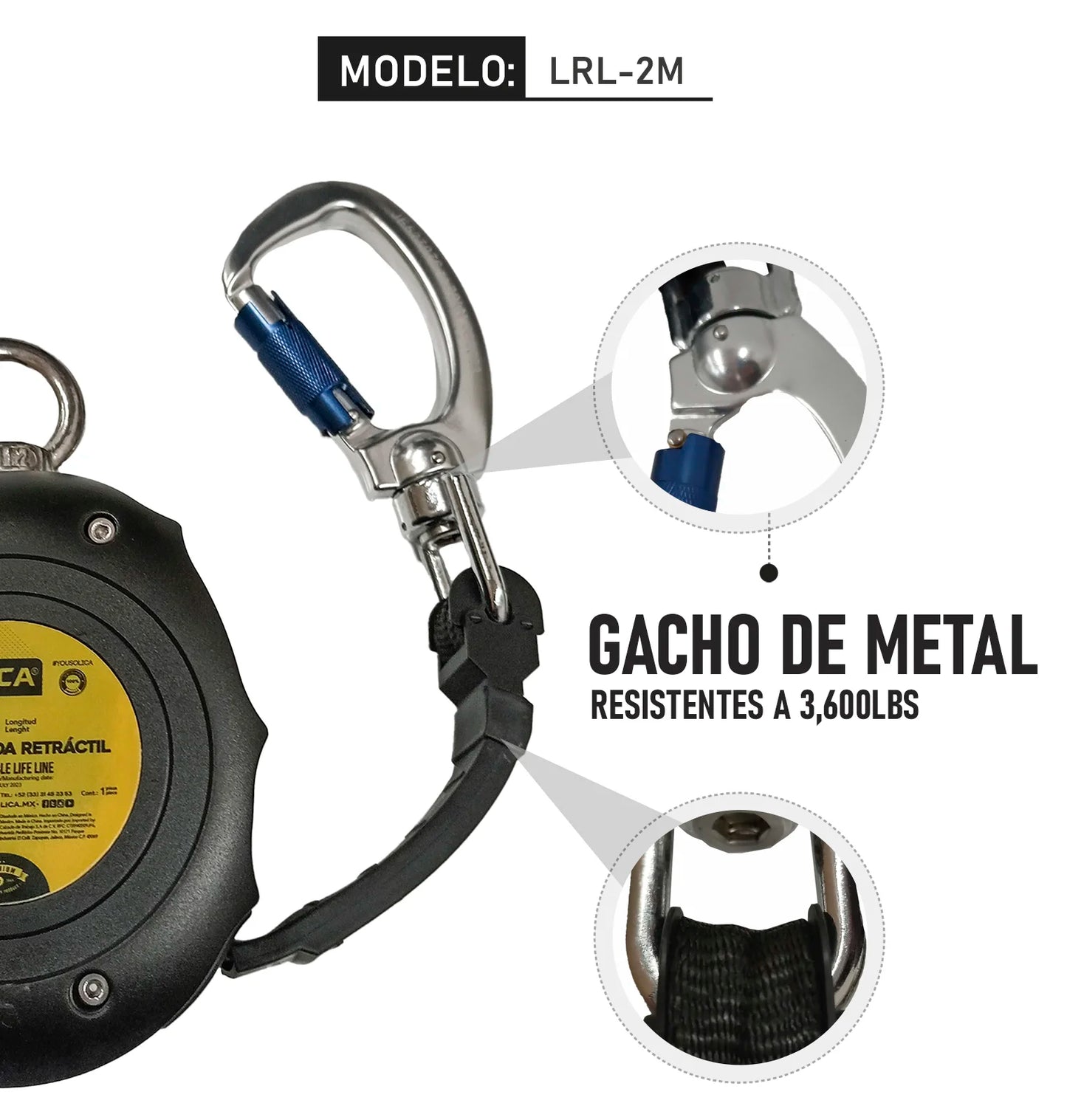LÍNEA DE VIDA RETRÁCTIL 2M MOD.