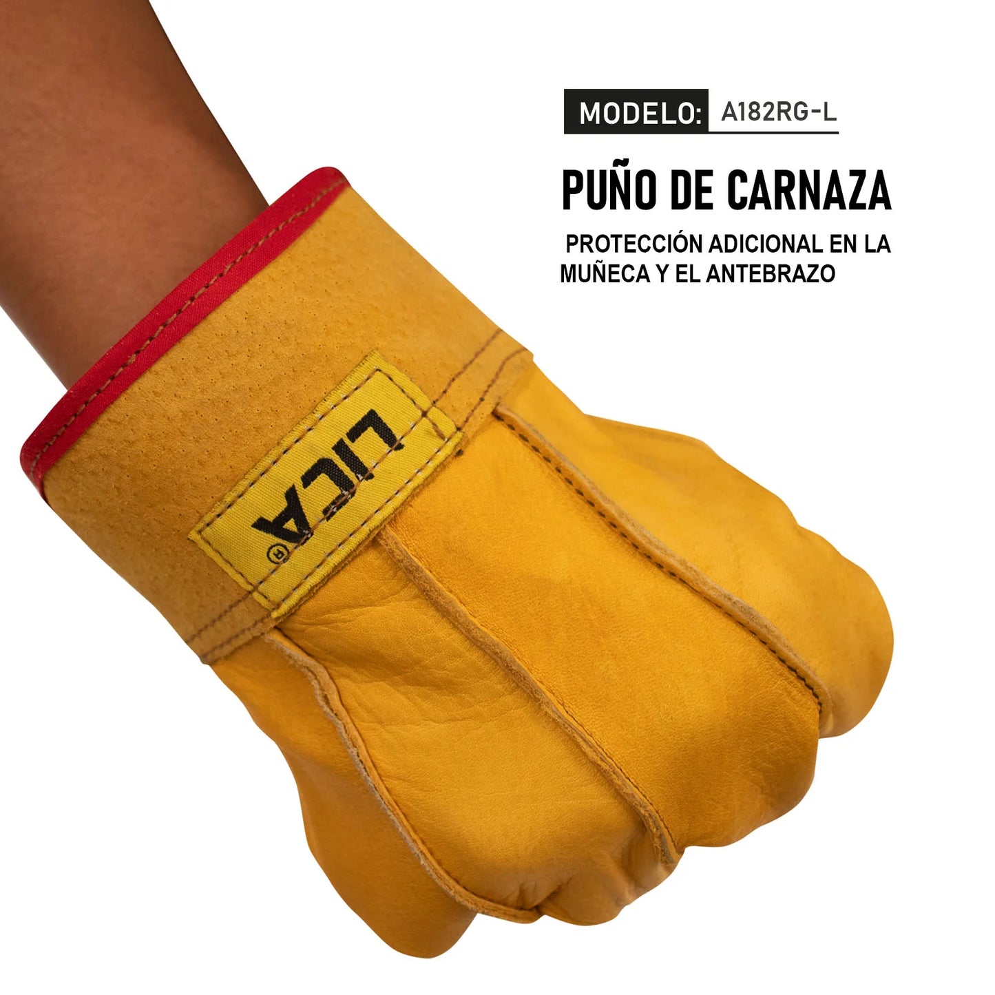 GUANTE CORTO DE PIEL PARA ELECTRICISTA MOD. A182RG-L