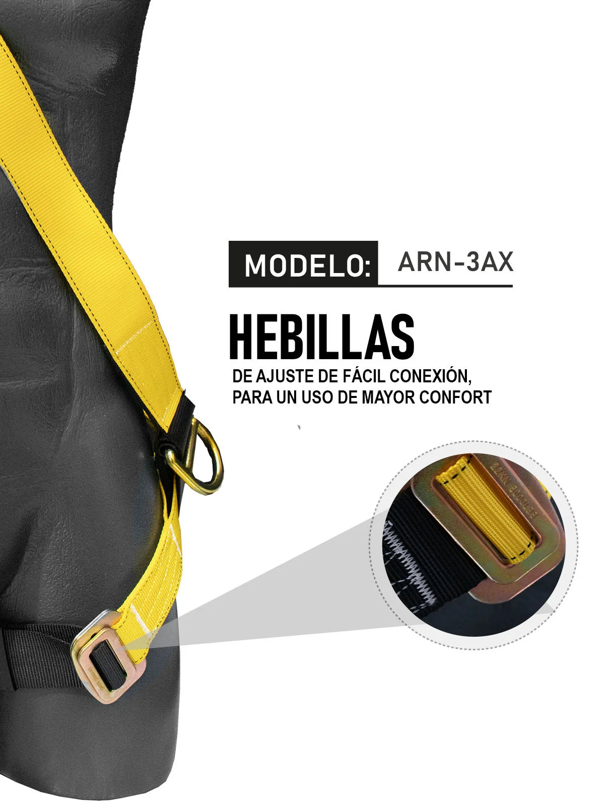 Arnés estilo x con 3 anillos Mod. ARN-3AX