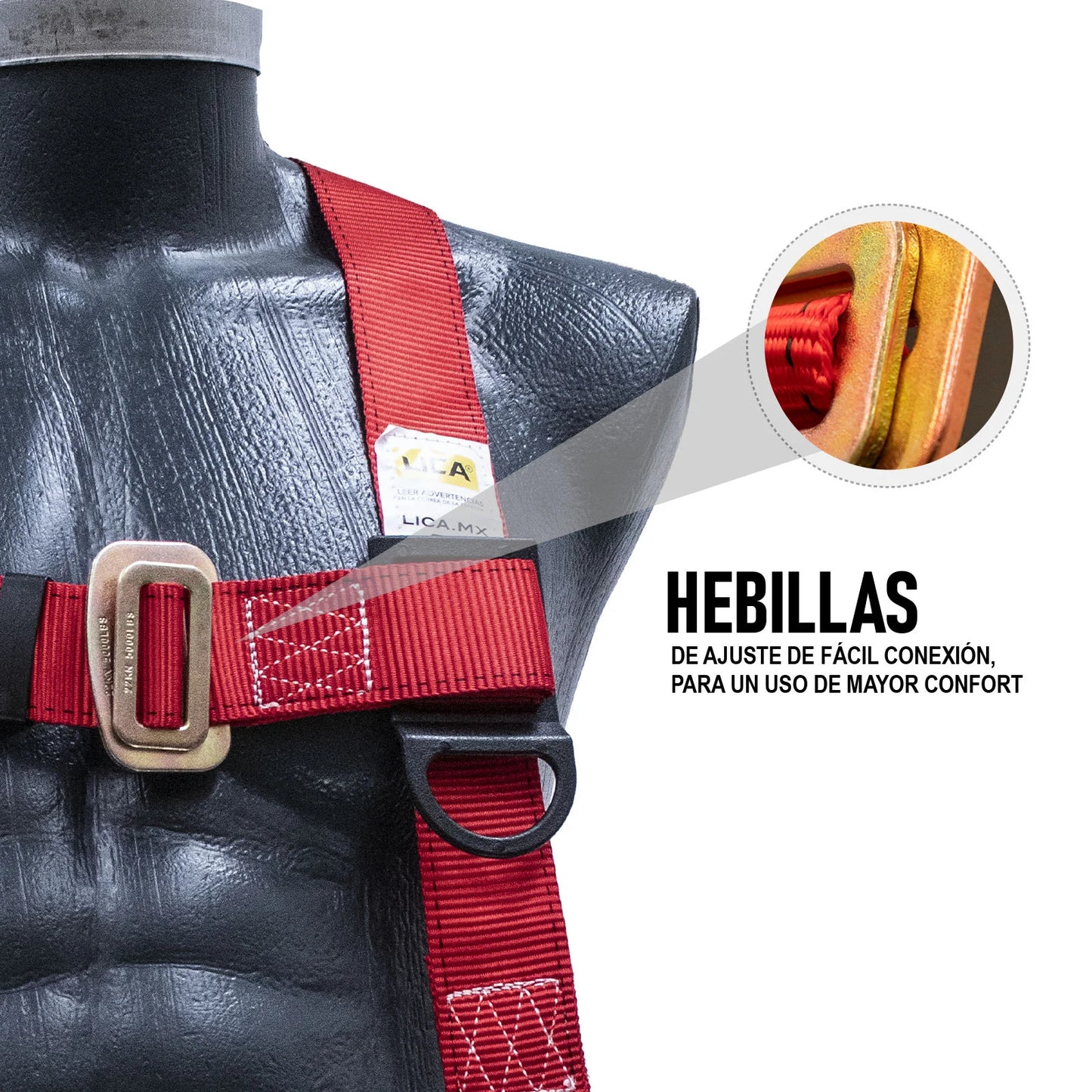 ARNÉS DE SEGURIDAD ANTI CAÍDAS CON ANILLO ¨D¨ EN ESPALDA MOD. ARN-L