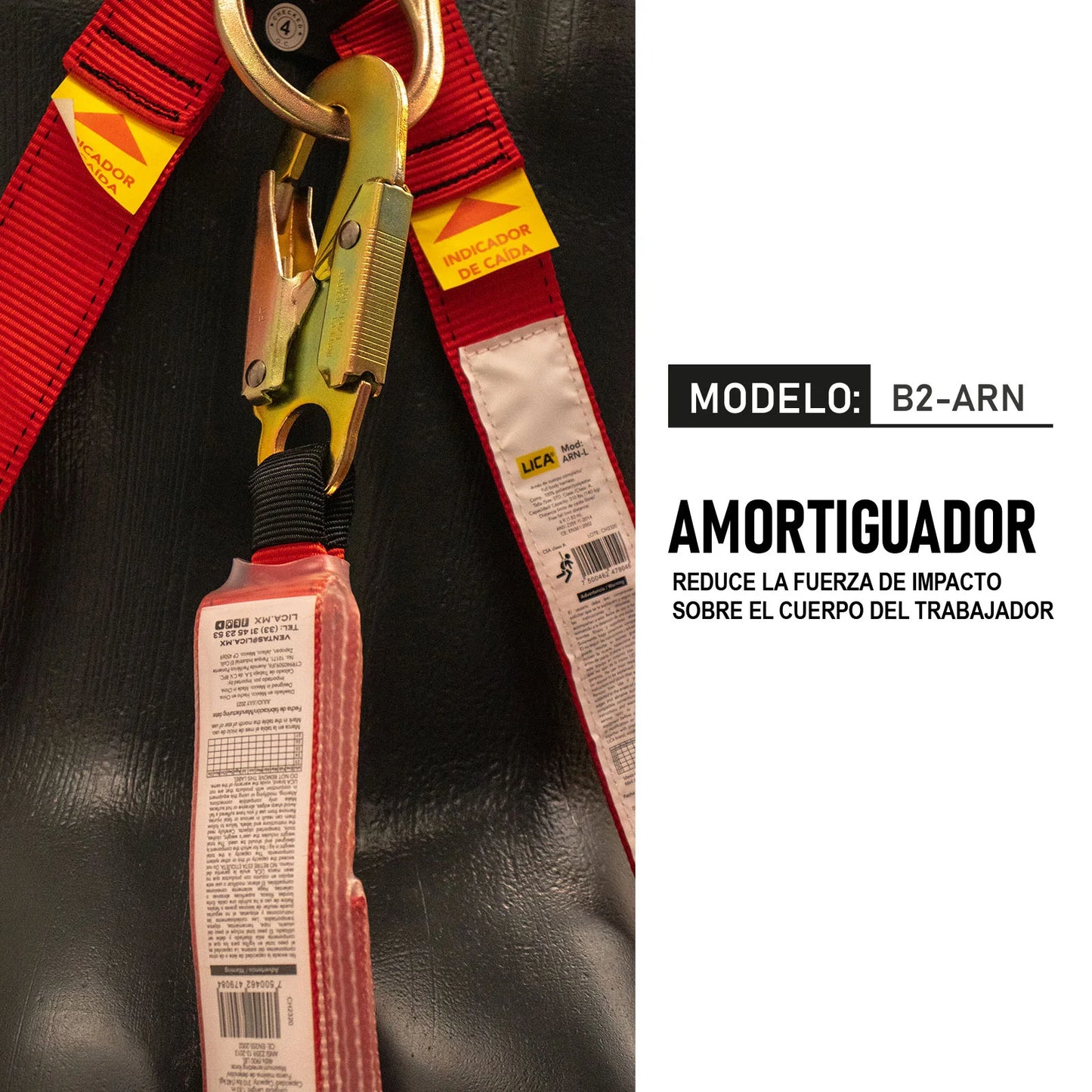 AMORTIGUADOR DE IMPACTO CON DOBLE BRAZO MOD. B2-ARN-L