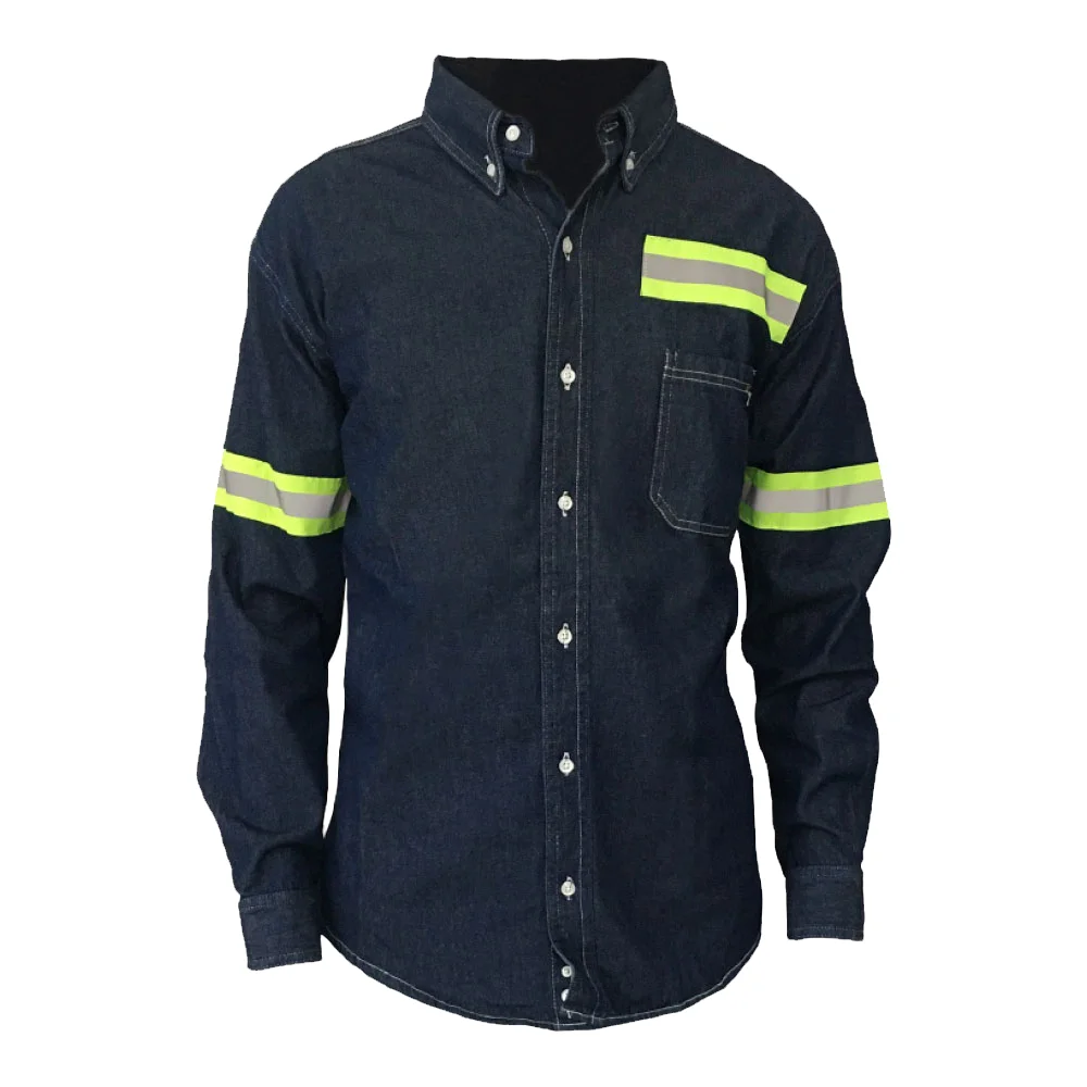 CAMISA DE MEZCLILLA CON CINTAS REFLEJANTES MOD.