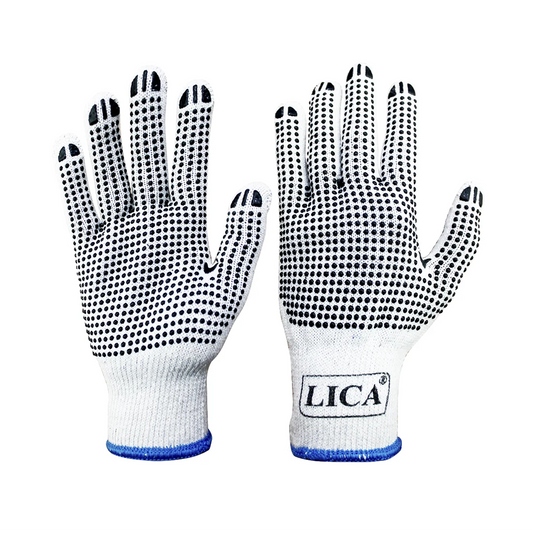 GUANTE DE ALGODÓN CON PUNTOS DE PVC MOD. GLPVC9 (20 piezas)