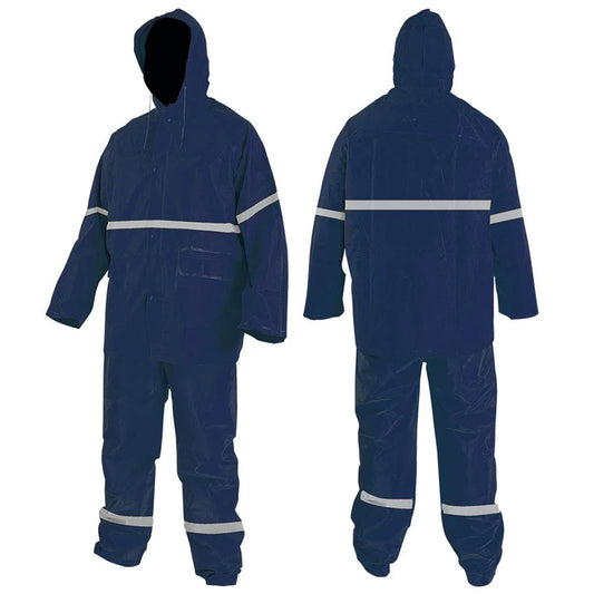 IMPERMEABLE AZUL CON REFLEJANTE MOD. JSPIL-BLUE