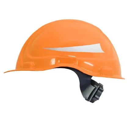 CASCO DE SEGURIDAD FLUORESCENTE CON AJUSTE DE MATRACA MOD. 1CP-LICA-4MFLU