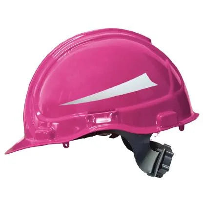 CASCO DE SEGURIDAD FLUORESCENTE CON AJUSTE DE MATRACA MOD. 1CP-LICA-4MFLU