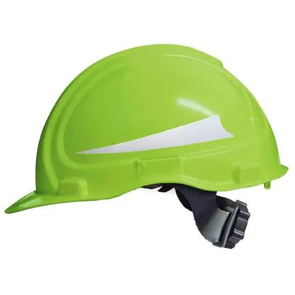 CASCO DE SEGURIDAD FLUORESCENTE CON AJUSTE DE MATRACA MOD. 1CP-LICA-4MFLU