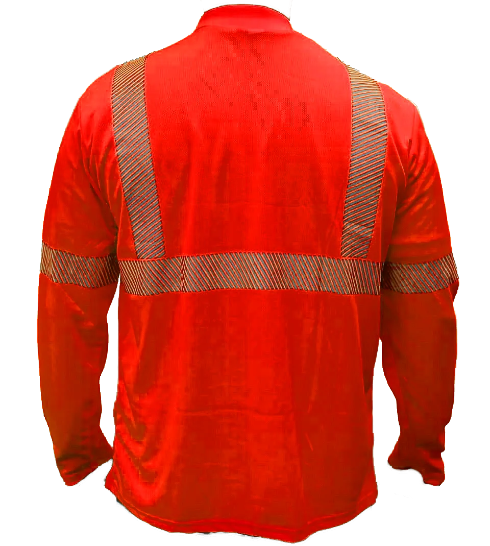 PLAYERA TIPO POLO ALTA VISIBILIDAD MANGA LARGA MOD. POLOHV-ML-I
