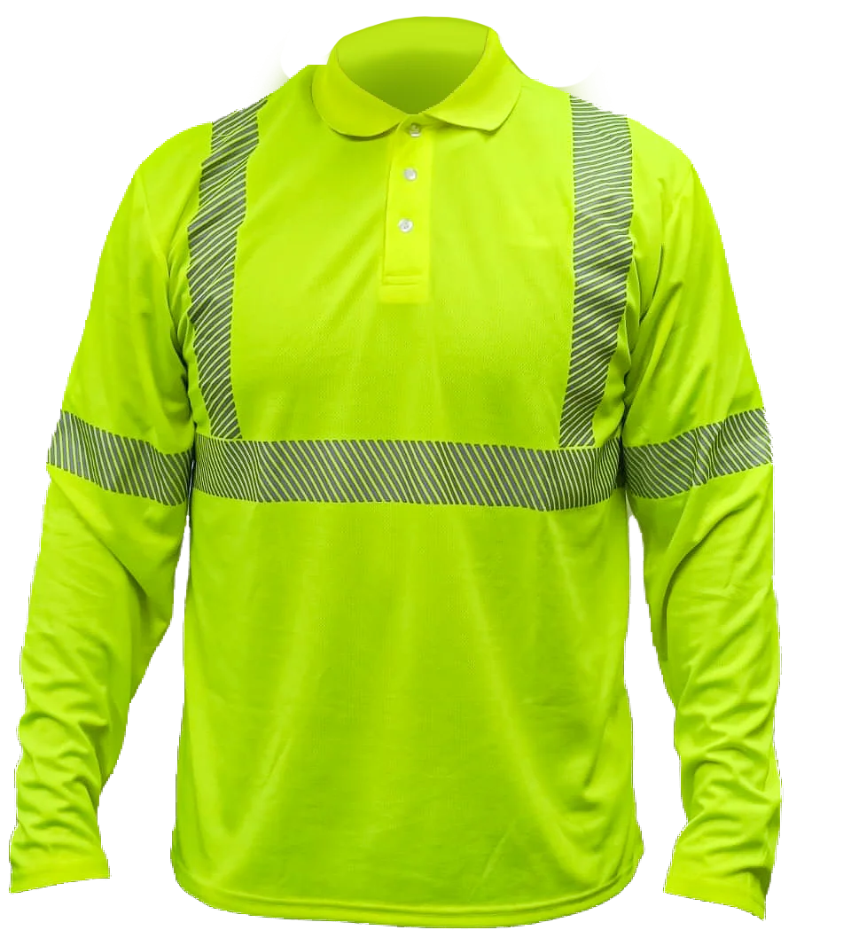 PLAYERA TIPO POLO ALTA VISIBILIDAD MANGA LARGA MOD. POLOHV-ML-I