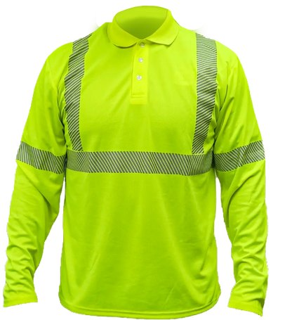 PLAYERA TIPO POLO ALTA VISIBILIDAD MANGA LARGA MOD. POLOHV-ML-I