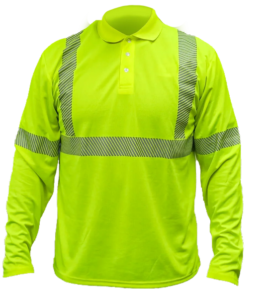 PLAYERA TIPO POLO ALTA VISIBILIDAD MANGA LARGA MOD. POLOHV-ML-I