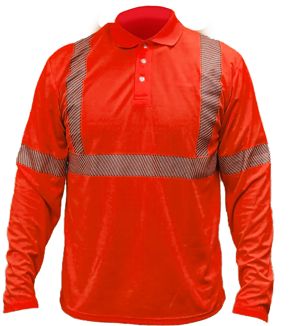 PLAYERA TIPO POLO ALTA VISIBILIDAD MANGA LARGA MOD. POLOHV-ML-I