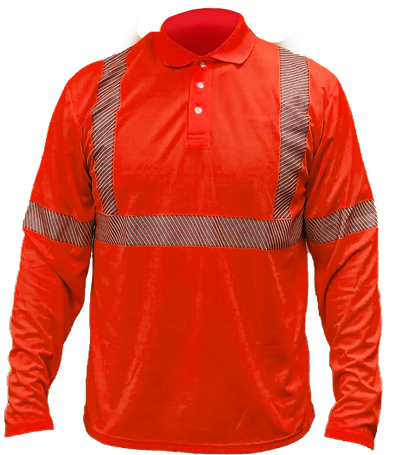 PLAYERA TIPO POLO ALTA VISIBILIDAD MANGA LARGA MOD. POLOHV-ML-I