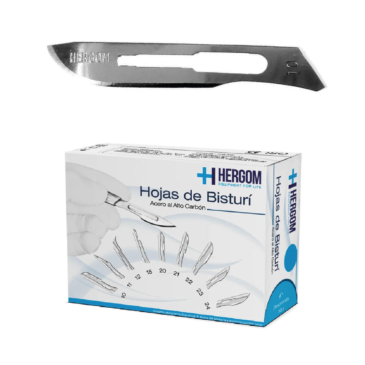 Hojas para Bisturí Hergom Medical | Caja con 100 Piezas
