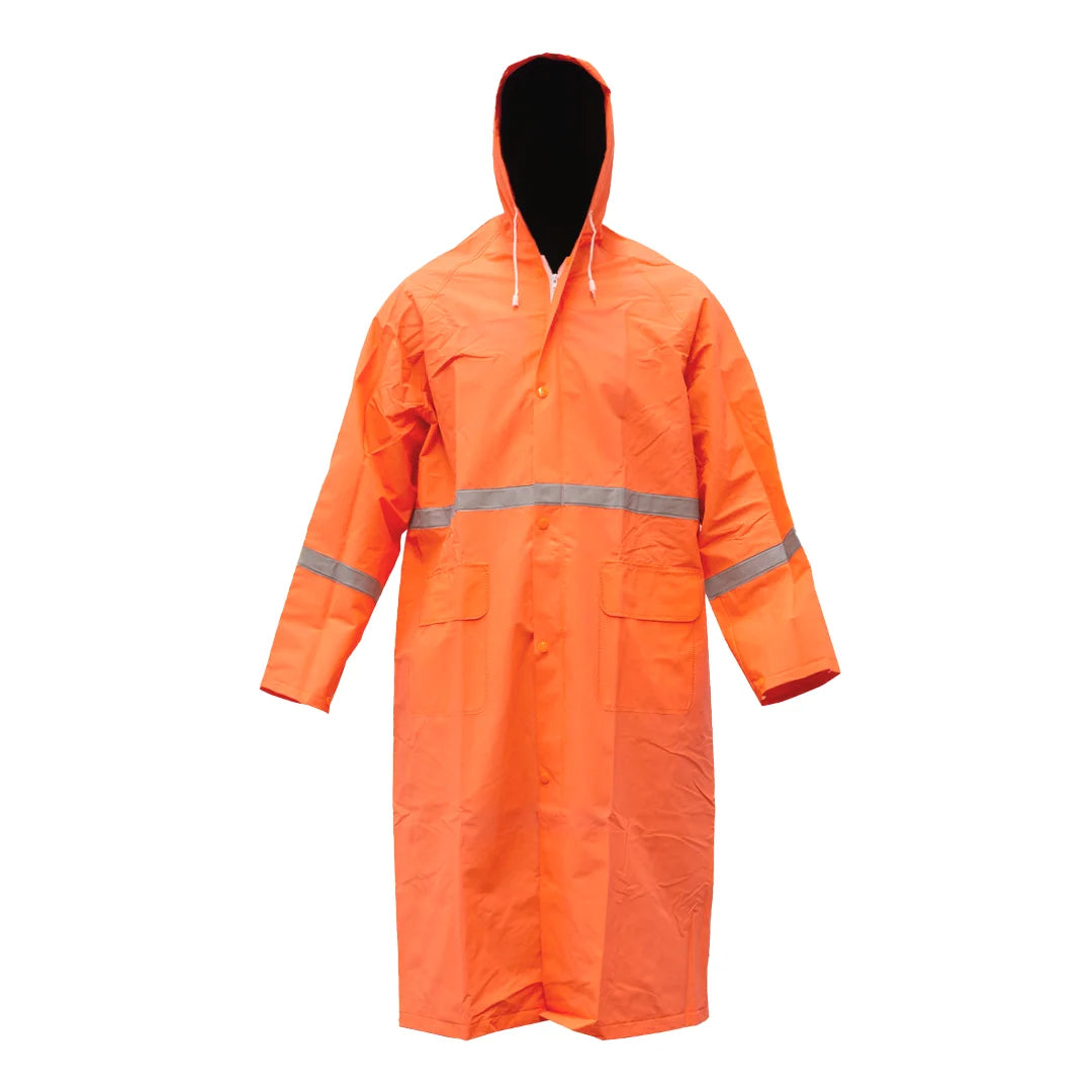 IMPERMEABLE DE GABARDINA NARANJA CON REFLEJANTE MOD. GIL-NARANJA